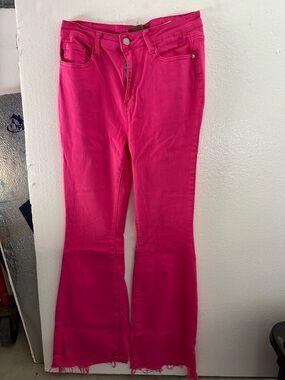 Judy Blue Vibrant Hot Pink Flare Jeans